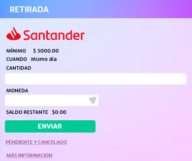 cantidad a retirada